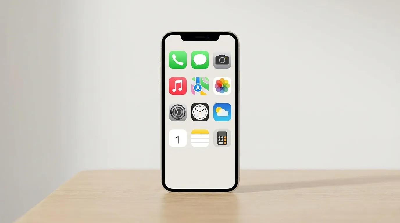 Vereinfachter Smartphone Startbildschirm mit großen Symbolen