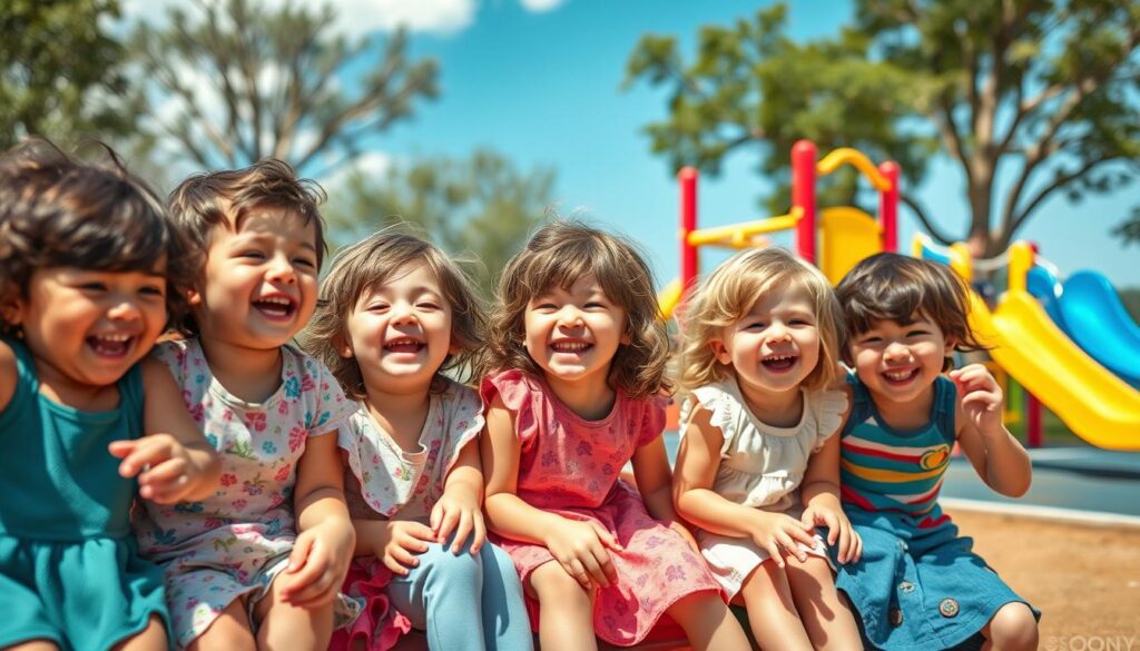 Kinder spielen mit Namen