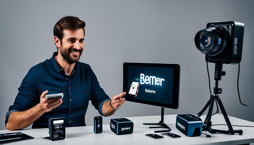 smartphone beamer einrichtung