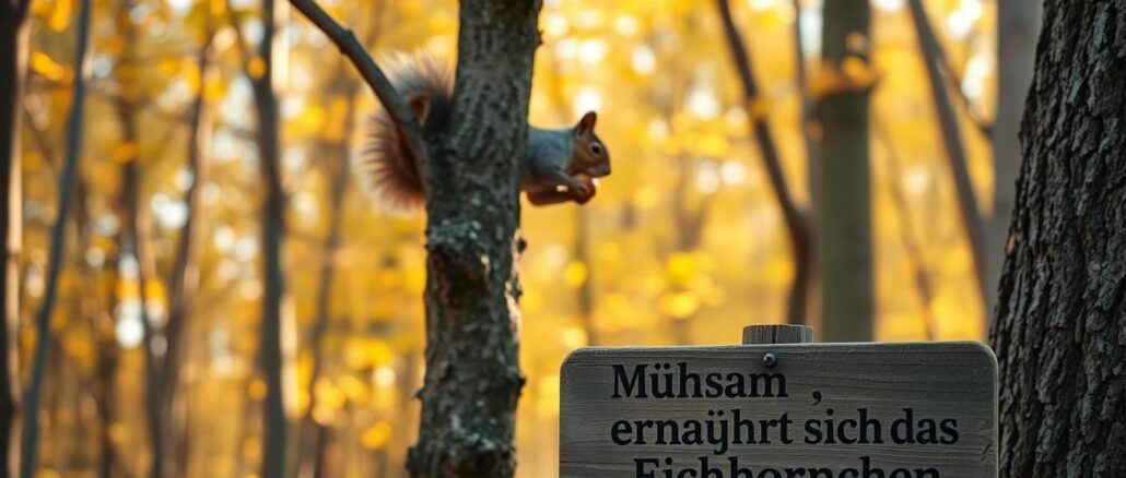 Woher kommt der Spruch Mühsam ernährt sich das Eichhörnchen