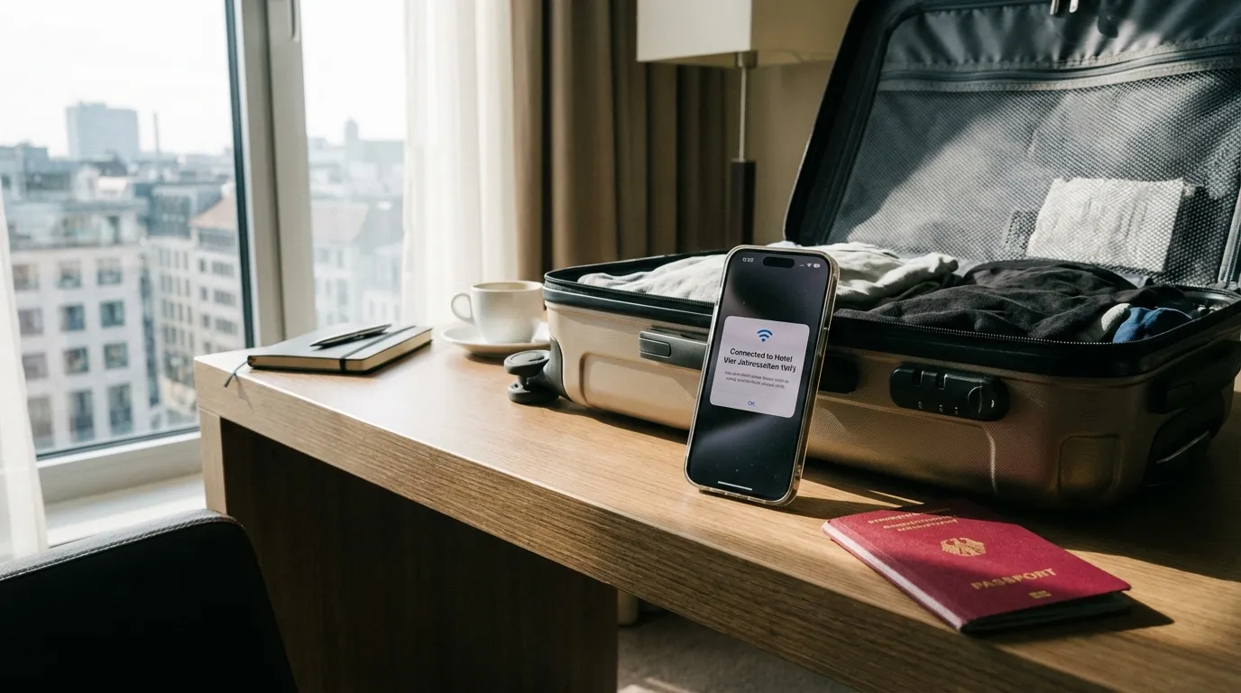 Smartphone mit WLAN-Call im Ausland